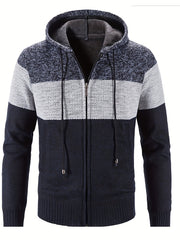 Men's Casual Hooded Cardigan Jacket Zip Up Sweater