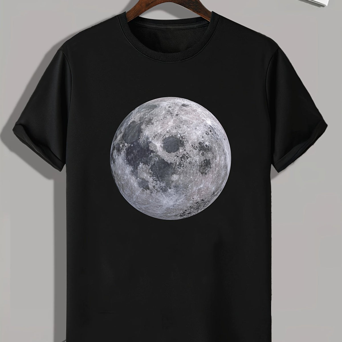Moon Print Men's Graphic T shirt for Summer