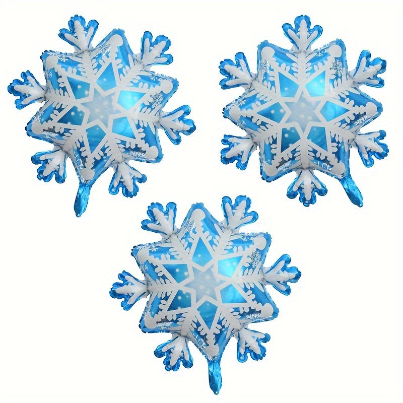 6pcs Large Snowflake Foil Balloons Christmas Winter Helium Snowflake Balloon