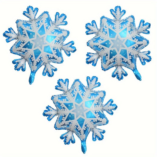 6pcs Large Snowflake Foil Balloons Christmas Winter Helium Snowflake Balloon