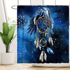 Eagle Feather Bathroom Set with Shower Curtain & 12 Hooks