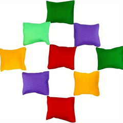 10pcs Canvas Sandbag Bean Bag Colorful Throwing Game Toy Weight for Children