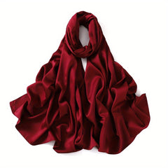 Matte Satin Soft Scarf Solid Sunscreen Hijab Turban Shawl Wraps