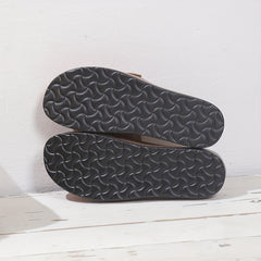 Suedette Flat Loafers Slip On Buckle Decor Half Drag Shoes