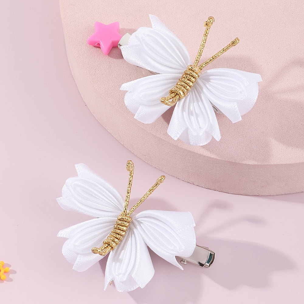 2PCS Butterfly Hair Clips for Girls Spring Summer Style
