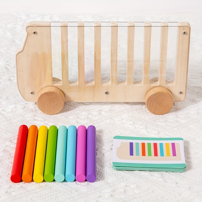 Wooden Toy Sorting Bus - Color and Logic Learning