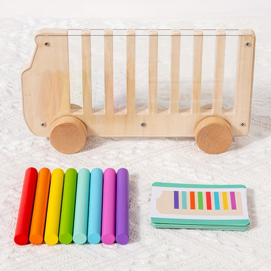Wooden Toy Sorting Bus - Color and Logic Learning