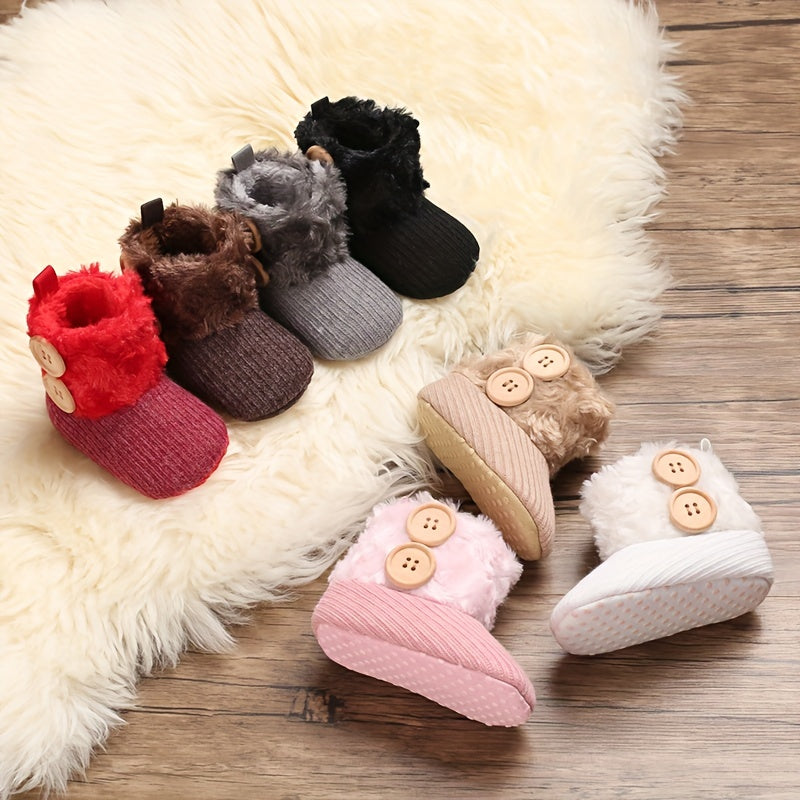 Soft Warm Fleece Boots for Baby Girls - Autumn and Winter