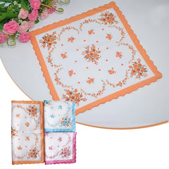 6pcs Ladies Floral Handkerchiefs Portable Pocket Tissue Bandana 3 Colors