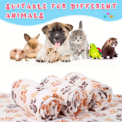 Warm & Soft Pet Blanket with Paw Print - for Dogs, Cats, Guinea Pigs