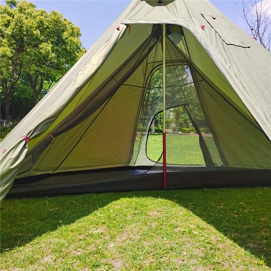Portable Pentagonal Camping Tent with Anti-mosquito Mesh