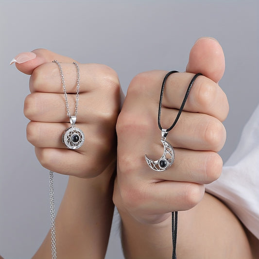 Sun Moon Necklace Magnetic Chain Jewelry Gift For Girls