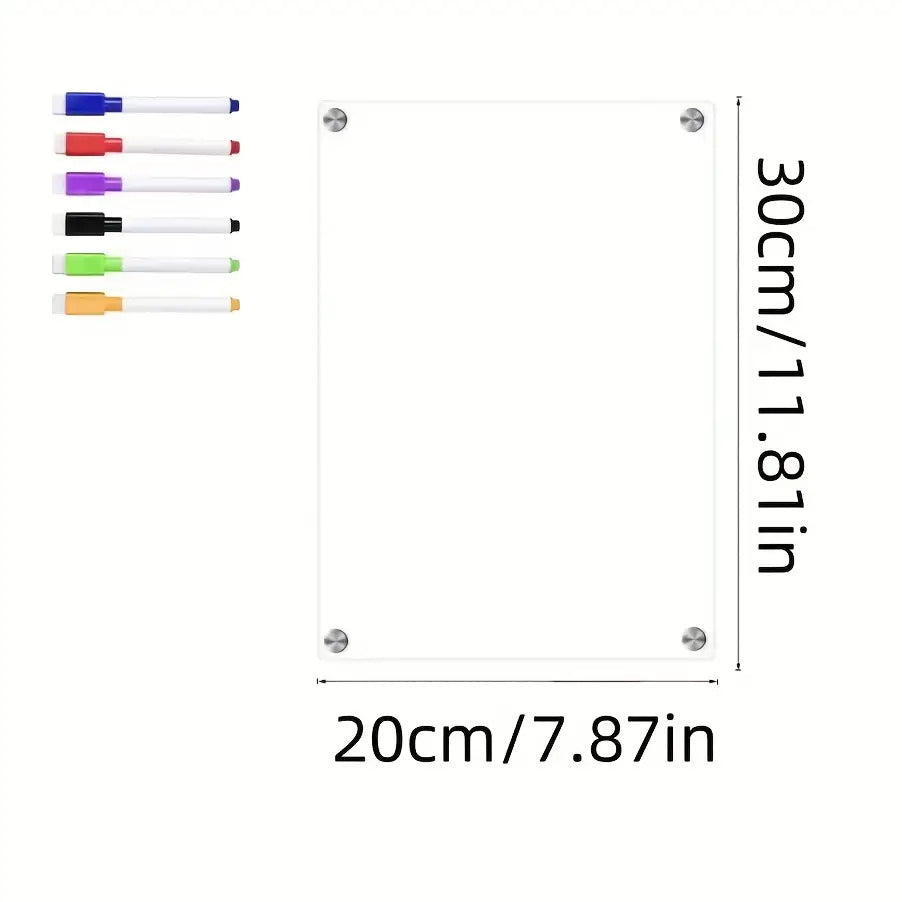 Acrylic Fridge Magnets Memo Board 6 Colored Whiteb