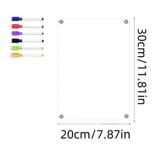 Acrylic Fridge Magnets Memo Board 6 Colored Whiteb