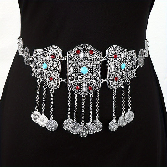 Metal Tassel Waist Chain Ethnic Waistband For Girls