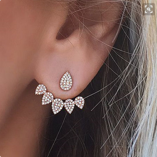 Fan Shaped Back Hanging Earrings
