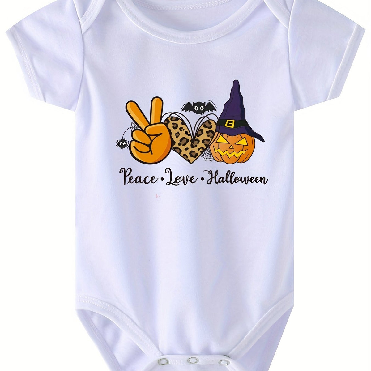 Halloween Party Series Cartoon Letter Pattern Newborn Summer Short Sleeve Romper
