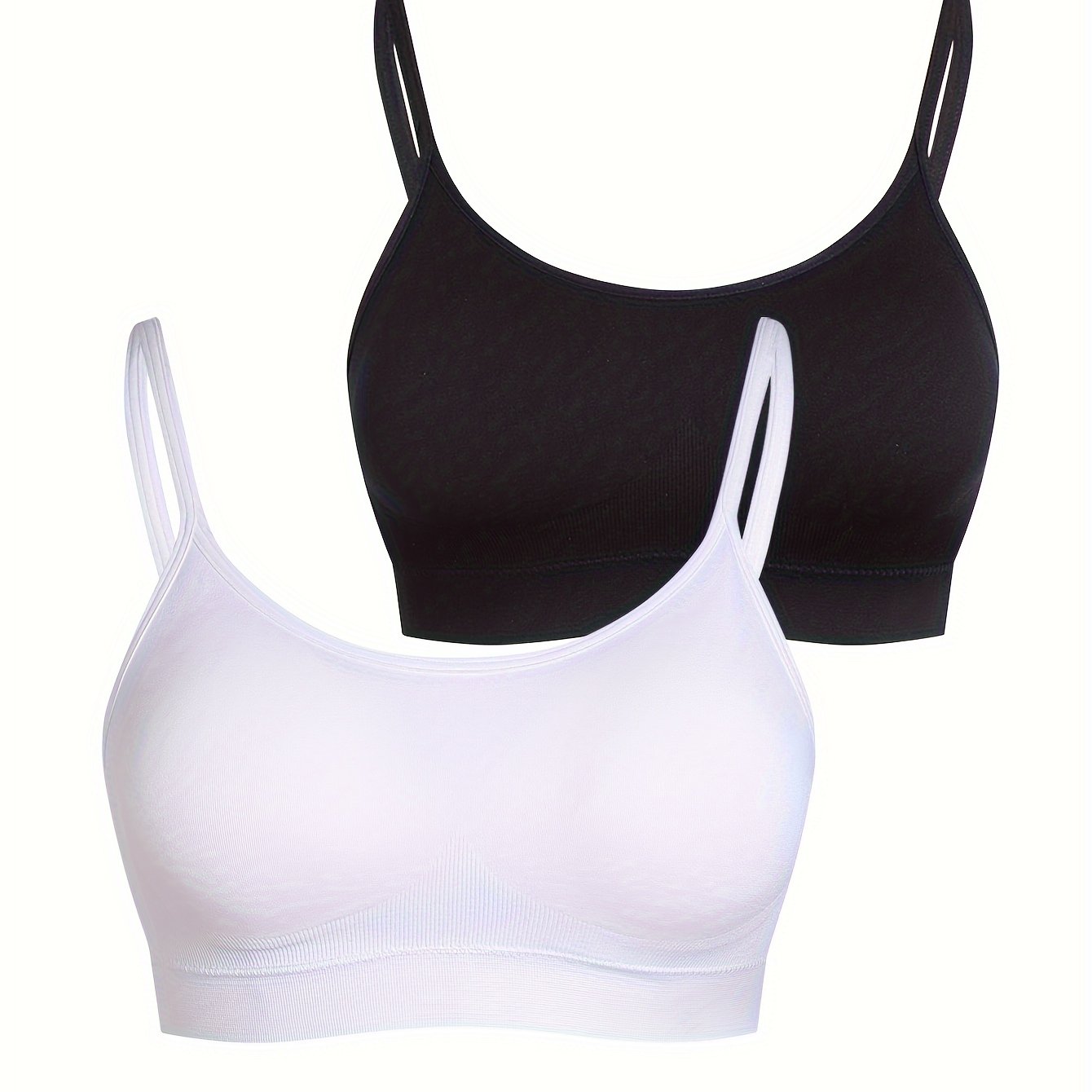 2 Pack Plus Size Seamless Padded Sports Bra Set