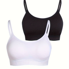 2 Pack Plus Size Seamless Padded Sports Bra Set