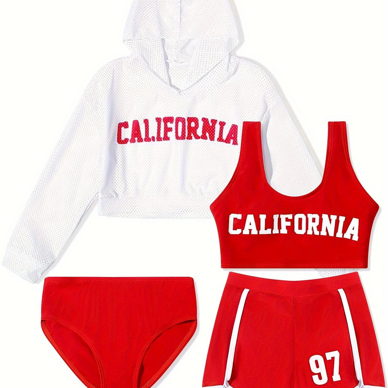 Girls CALIFORNIA Print Activewear Sets Comfy Sets For Sports