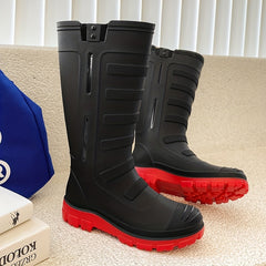 Men High Top Rain Boots Wear resistant Waterproof Non slip Rain Shoes