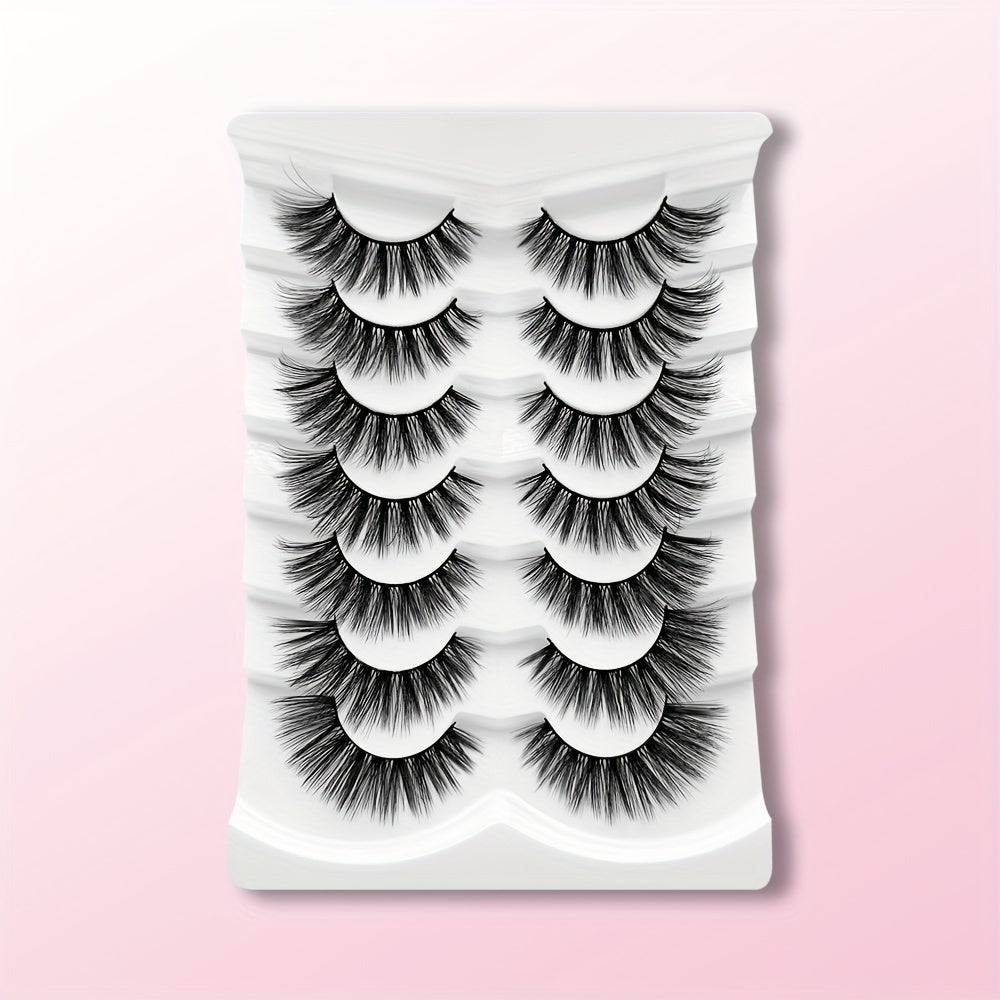 7 Pairs Natural 3D False Eyelashes Silk Reusable Soft False Eyelashes