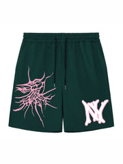 Graphic Pattern Comfy Shorts Men's Casual Elastic Waist Drawstring Shorts