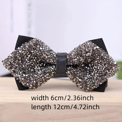 Glitter Faux Diamond Bow Tie for Men