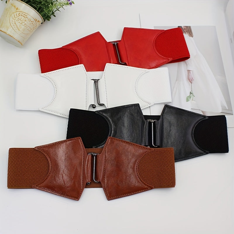 Vintage Wide Elastic Dress Belt Stylish Women Waist Belt Cinch Coat Belts