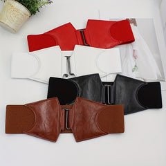 Vintage Wide Elastic Dress Belt Stylish Women Waist Belt Cinch Coat Belts