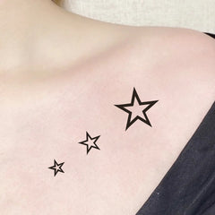 Water Resistant Temporary Tattoos Star Realistic Non Reflective Ink 1-2 Weeks