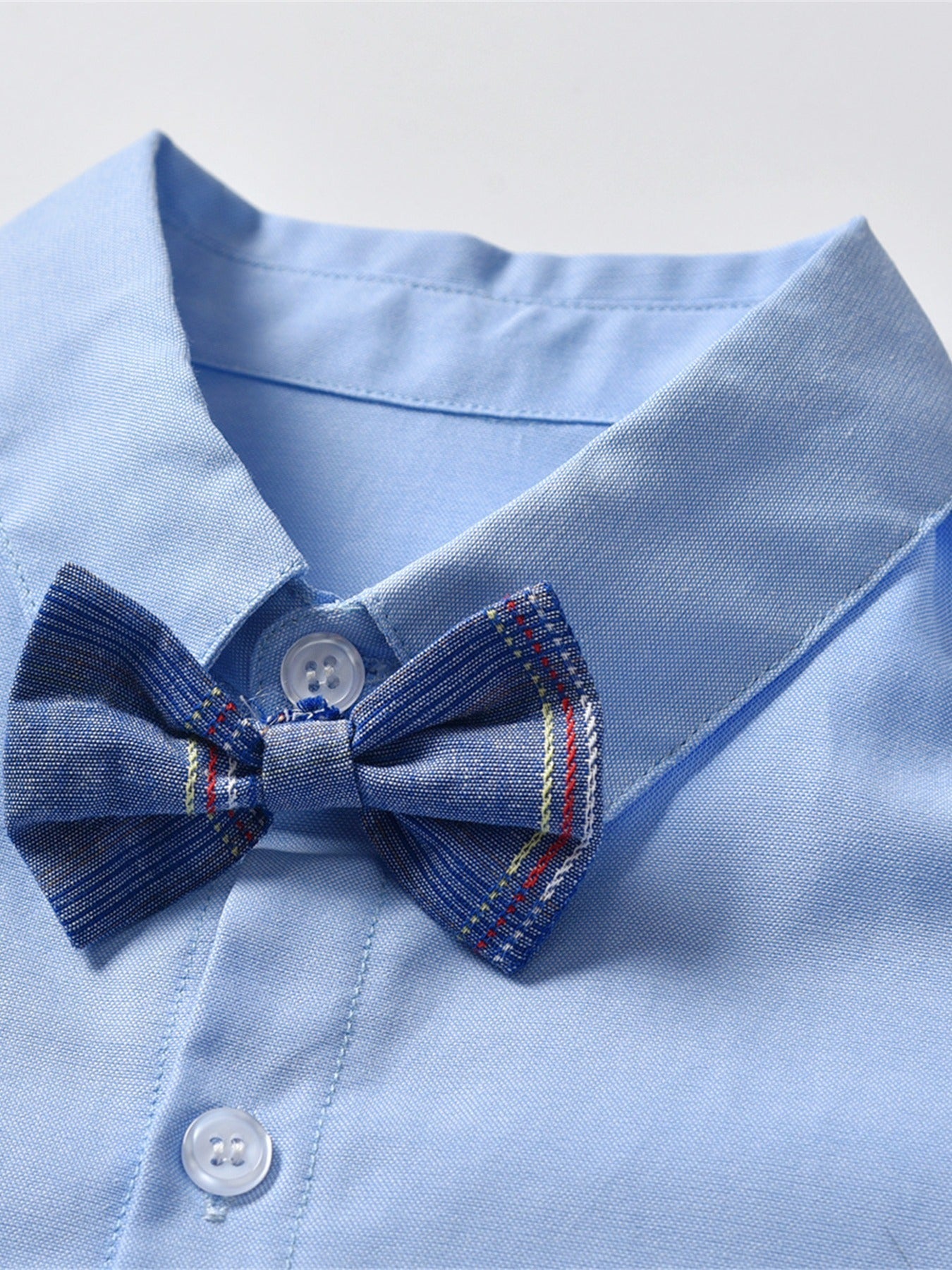 Boys Gentleman Outfit Long Sleeve Button Bowtie Shirt Top & Suspender Pants Set