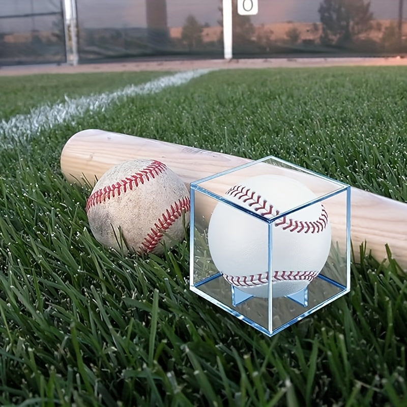 Baseball Display Case UV Protective Acrylic Cube Holder Clear Box