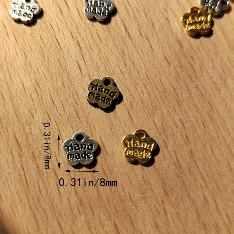 12pcs Alloy Plum Pendant Double Sided Small Flower Tag DIY Jewelry Accessories