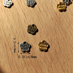 12pcs Alloy Plum Pendant Double Sided Small Flower Tag DIY Jewelry Accessories