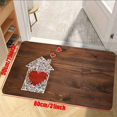 Vintage Wood Print Kitchen Rug Soft Cushioned Anti Fatigue Comfortable Mat