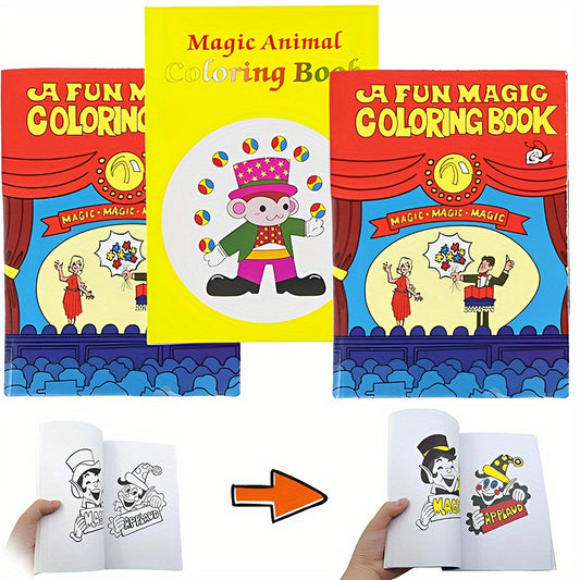 Magic Book w/ Cartoon Cat & Colorful Illustrations for Magical Stage Props