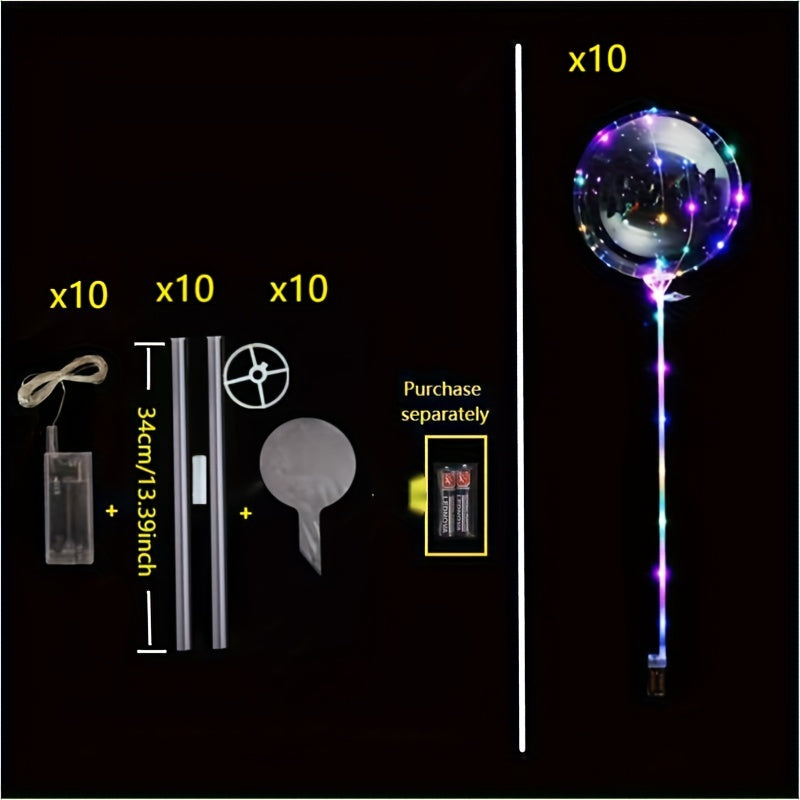 LED Balloons 10 Pack Light Up Balloons for Halloween Christmas