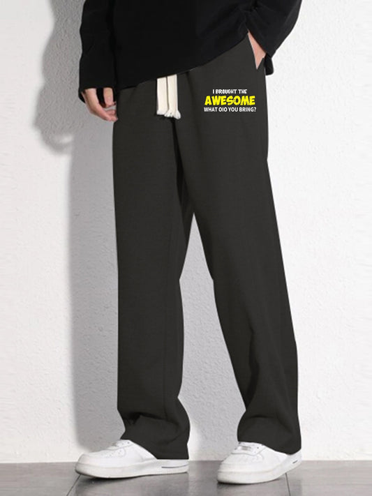 Letter Print Mopping Pants Men's Casual Joggers For All Seasons