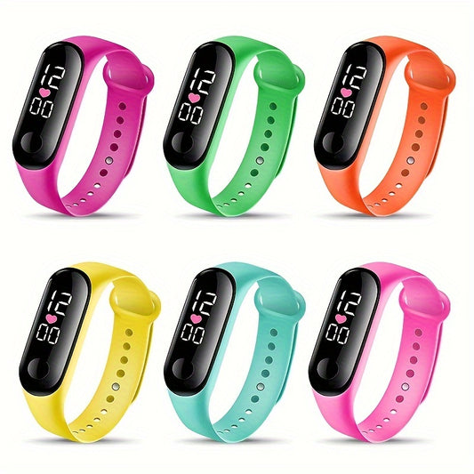 Heart Outdoor Sports Waterproof Watch with LED Screen & Light