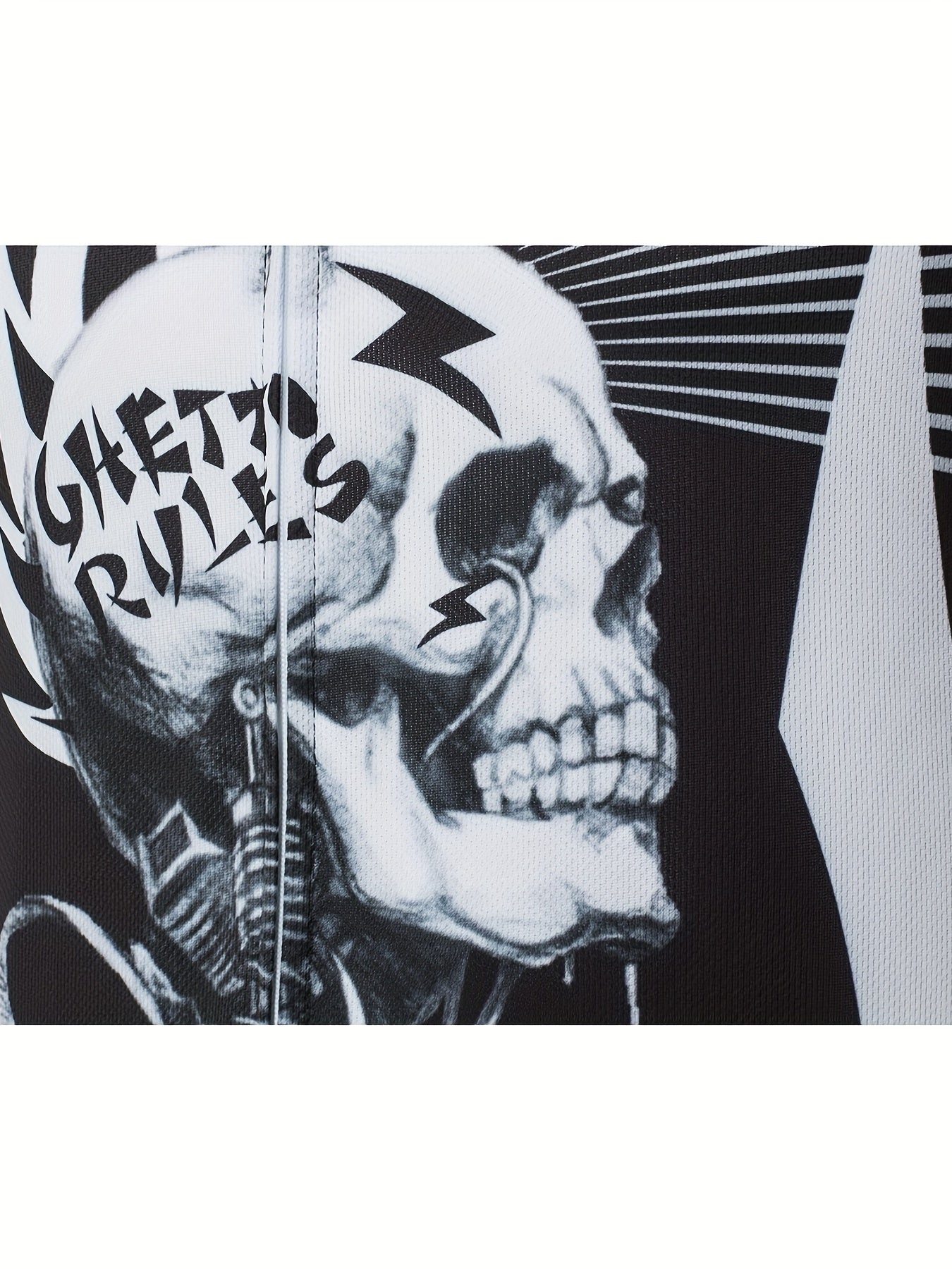 Men's Cycling Jersey Skull Graphic High Stretch Quick Dry Shirt