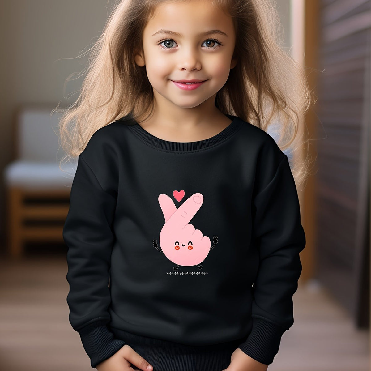 OERYUI Love Gesture Graphic Sweatshirt Kids Clothes Gift