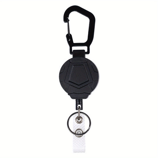 Retractable Key Chain w/ Carabiner & Steel Wire Cord for Camping Hiking