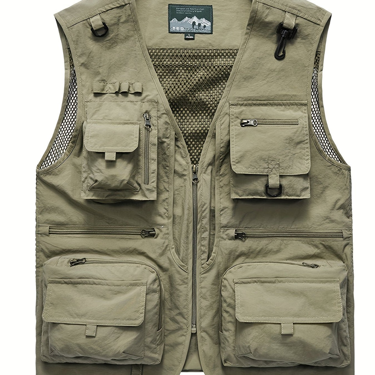 Men's Casual V Neck Zip Up Vest For Spring Summer Outdoor Fishing