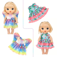 Rainbow Flamingo Dress for 12-Inch Baby Dolls - Perfect Party Game Outfit