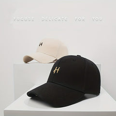 Embroidery Cotton Baseball Cap Solid Casual Couple Dad Hats Unisex