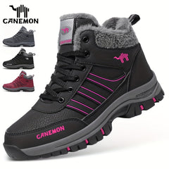 Men's Plush Lined Hiking Boots Non Slip Lace Up Sneakers