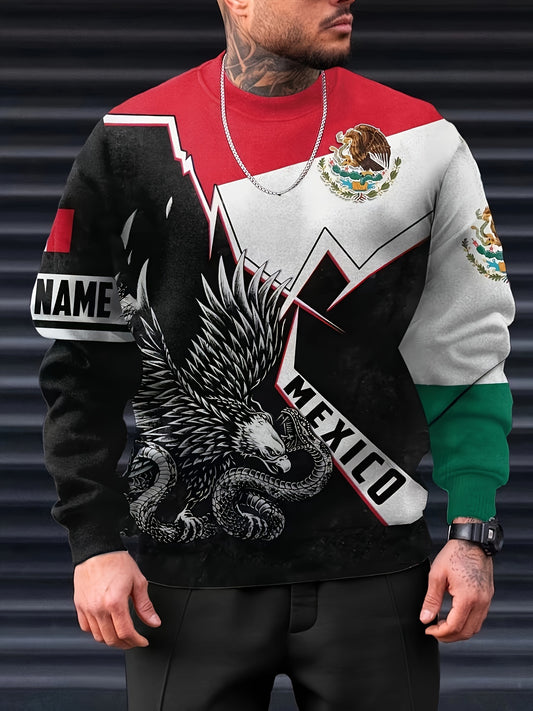 Eagle & Snake Print Men's Sweatshirt for Autumn Winter