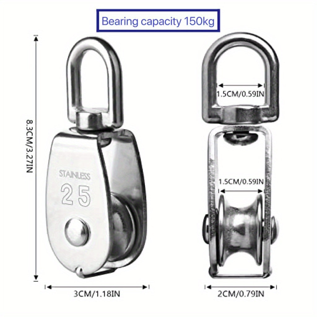 Stainless Steel Lifting Crane Single Wheel Rotating Grabbing Pulley
