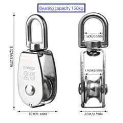 Stainless Steel Lifting Crane Single Wheel Rotating Grabbing Pulley